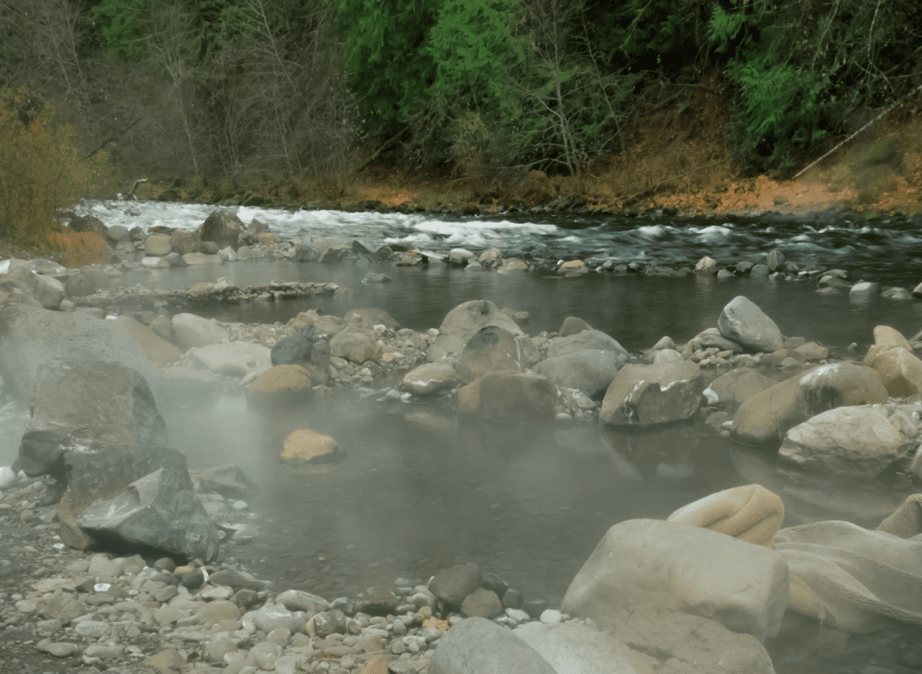 Clackamas River Hot Springs, a nice primitive hot spring. 